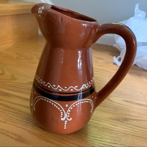 Vintage Other - Vintage rare terracotta red clay handmade pitcher